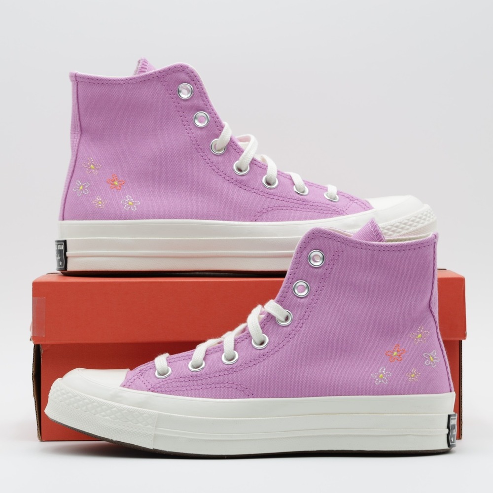 Converse Women's Chuck‎ 70 Floral Comfort Canvas High Shoes Purple Size 8 - Picture 10 of 11